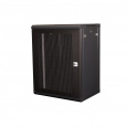 Шкаф 19" телекоммуникационный настенный, 15U  769x600х450 мм, дверь перфорация, черный